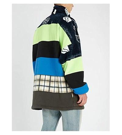 Shop Balenciaga Patchwork Cotton-blend Sweatshirt In S  Fg  Bk Bl  Et Wbk