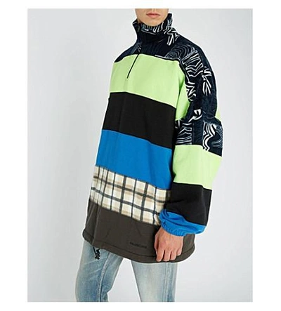 Shop Balenciaga Patchwork Cotton-blend Sweatshirt In S  Fg  Bk Bl  Et Wbk