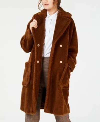 Shop Weekend Max Mara Furry Button-front Jacket In Caramel