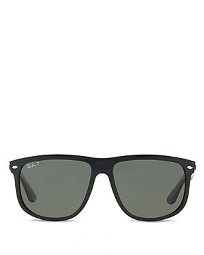 Shop Ray Ban Ray-ban Unisex Polarized Flat Top Sunglasses, 60mm In Black/green Polar