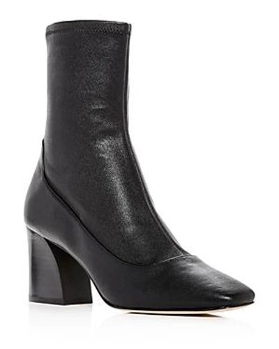 Shop Donald Pliner Women's Gerrie Leather High Block-heel Booties In Black