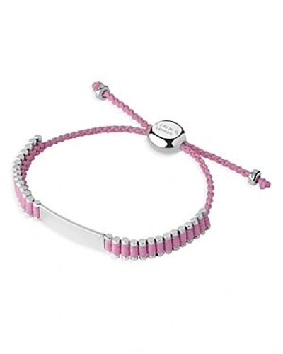 Shop Links Of London Friendship Id Bracelet In Baby Pink In Baby Pink/silver