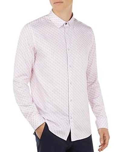 Shop Ted Baker Pimlico Geometric Print Regular Fit Button-down Shirt In Pink
