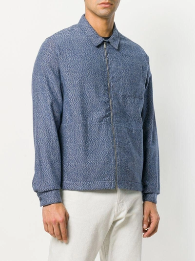 Shop Ymc You Must Create Ymc Lightweight Textured Shirt Jacket - Blue