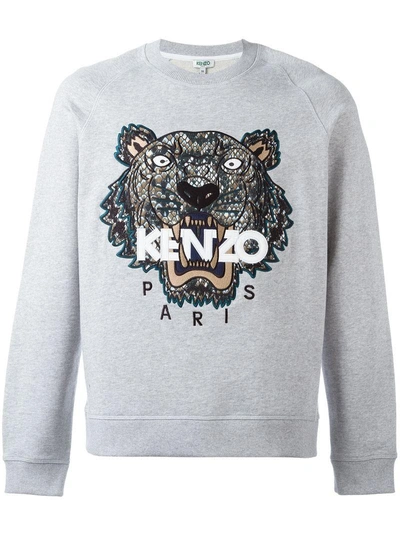 Shop Kenzo Tiger Sweatshirt - Grey