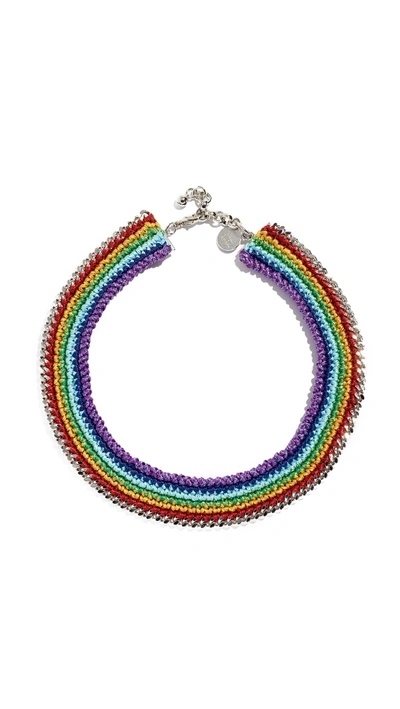 Shop Venessa Arizaga Chasing Rainbow Necklace In Multi