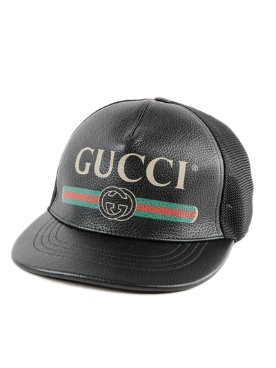 Gucci Cripto Calf Guc. Fake + Rete Hat In Black-black | ModeSens