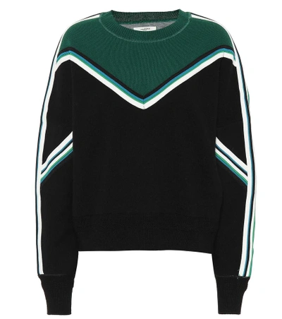Shop Isabel Marant Étoile Kimo Striped Cotton-blend Sweater In Black