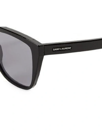 Shop Saint Laurent 59mm New Wave Rectangular Sunglasses In Black