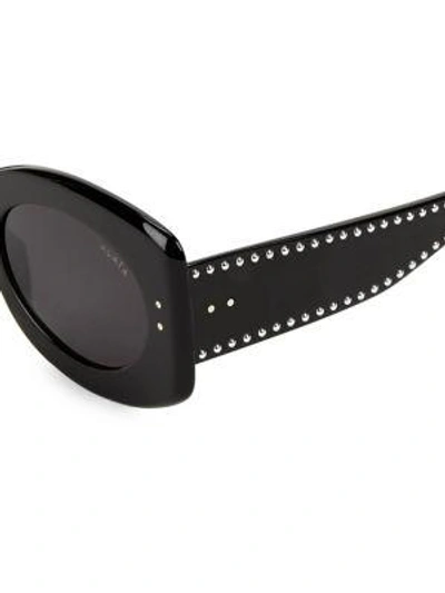 Shop Alaïa Le Petale 63mm Oversize Round Sunglasses In Black