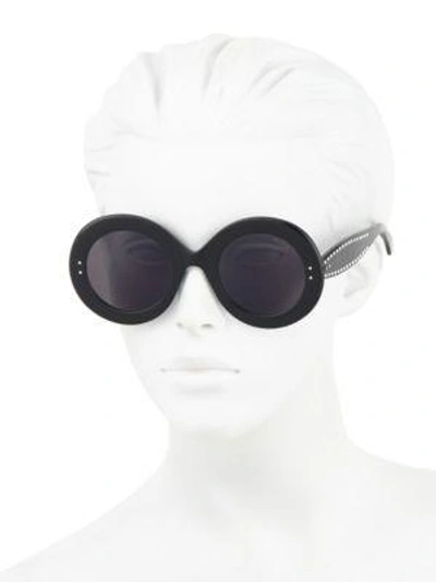 Shop Alaïa Le Round Clou 50mm Oversized Round Sunglasses In Black