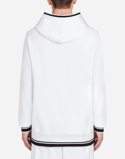 Shop Dolce & Gabbana Cotton Hoodie With Print In White