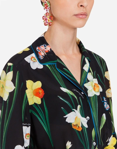Shop Dolce & Gabbana Printed Silk Jumpsuit In Floral Print