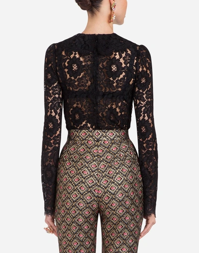 Shop Dolce & Gabbana Lace Blouse In Black