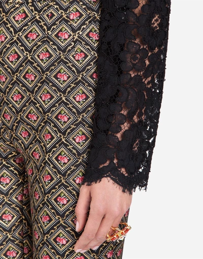 Shop Dolce & Gabbana Lace Blouse In Black