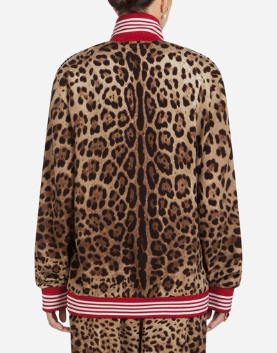 Shop Dolce & Gabbana Printed Cady Sweatshirt In Leopard Print
