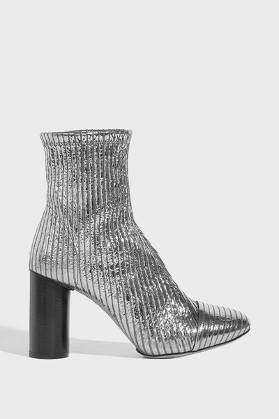 Shop Isabel Marant Rillyan Metallic Leather High-heeled Ankle Boots In Silver