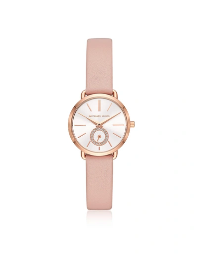 Shop Michael Kors Womens Rose Gold-tone And Blush Leather Portia Watch