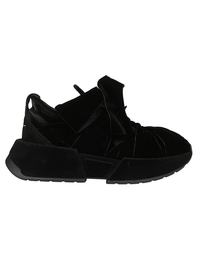 Shop Mm6 Maison Margiela Lace-up Platform Sneakers In Black