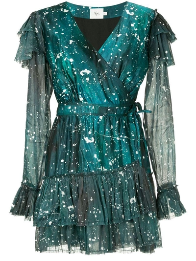 Shop Aje Sorocco Printed Ruffle Dress - Green