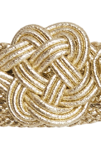 Shop Rebecca De Ravenel Mouna Passementerie Braided Lurex Belt In Gold