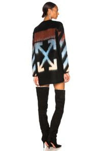 Shop Off-white Diag Intarsia Mohair Sweater In Black