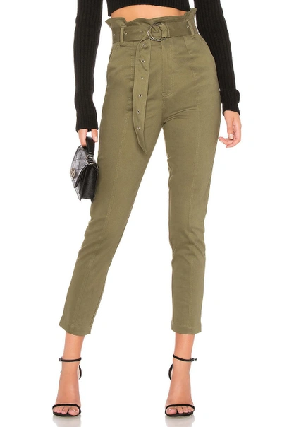 Shop About Us Tierra Buckle Pant In Olive Green