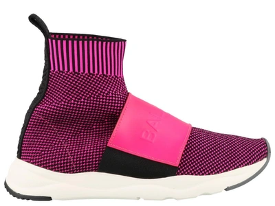 Shop Balmain Running Cameron Sneakers In Fuxia Neon