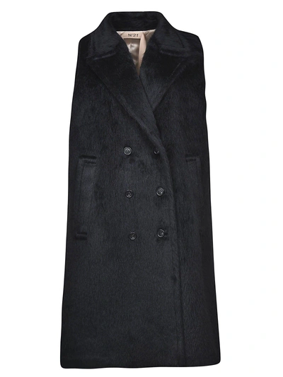 Shop N°21 Sleeveless Oversized Coat In Nero