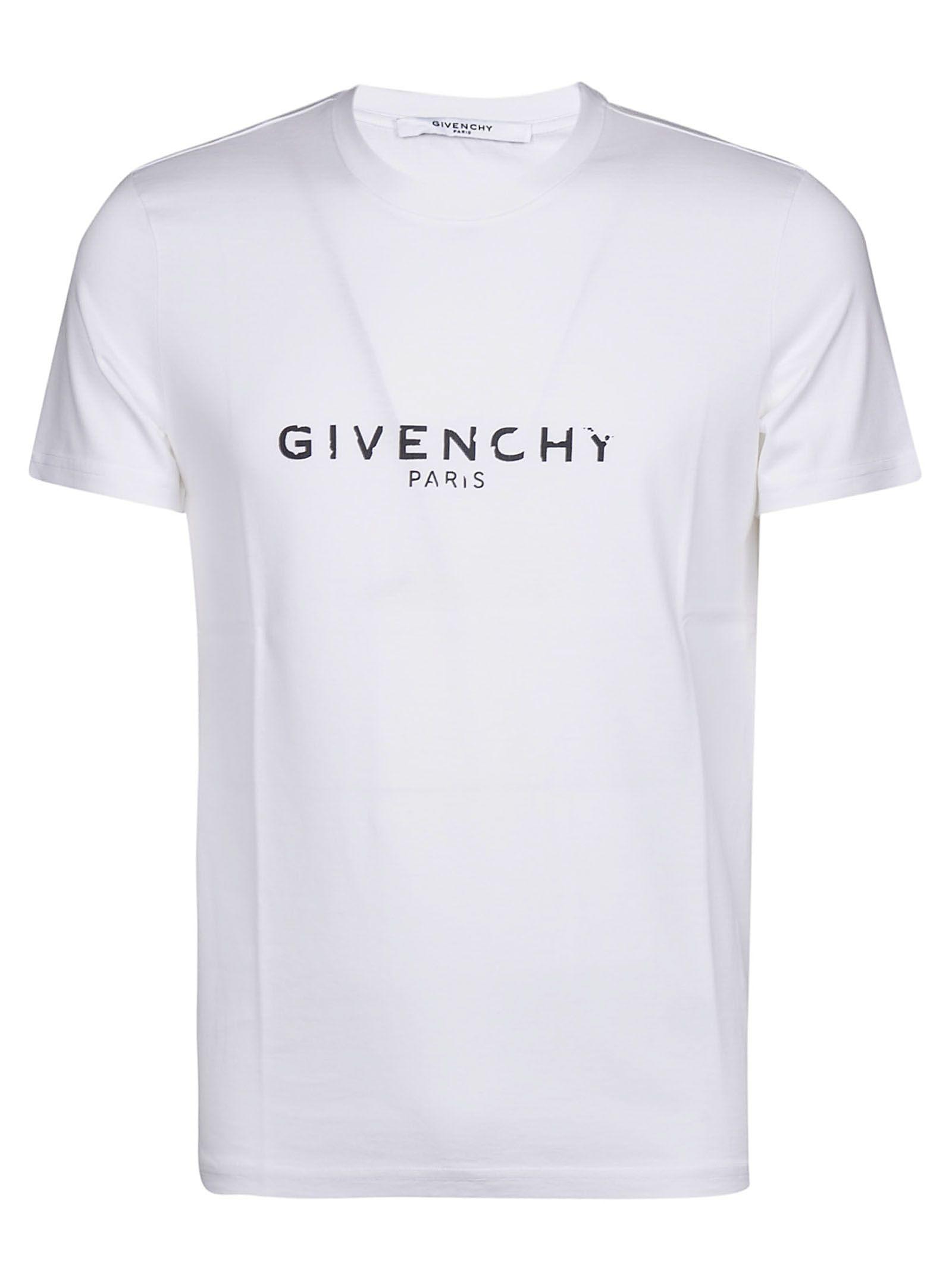 Givenchy Blurred Logo Print T-shirt In White | ModeSens
