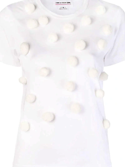 Shop Comme Des Garcons Girl Balls Embellished T-shirt In White