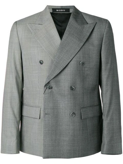 Shop Misbhv Double Breasted Blazer In Grey