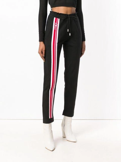 Shop Gcds Logo Stripe Sports Trousers - Black