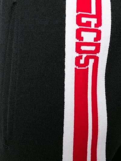Shop Gcds Logo Stripe Sports Trousers - Black