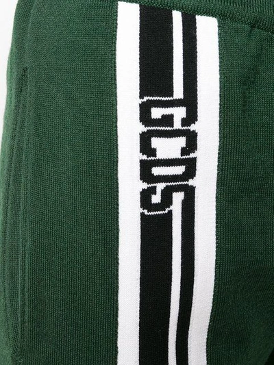 Shop Gcds Logo Stripe Sports Trousers In Green
