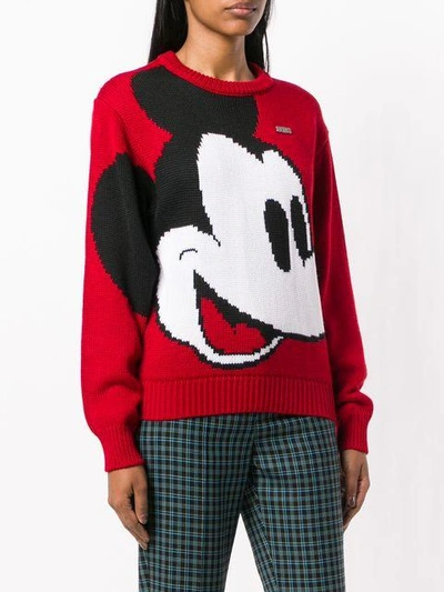 Shop Gcds X Disney Mickey Mouse Knit Sweater In 03 Red