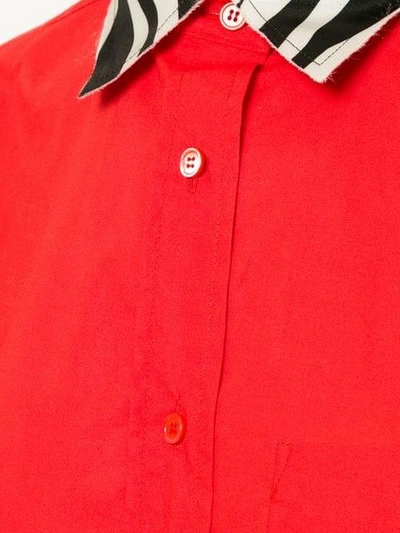 Shop We11 Done Contrast Collar Shirt In Red