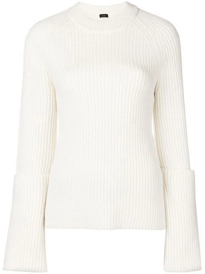 Shop Joseph Long Cuffs Sweater - White