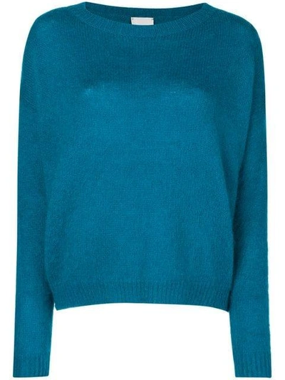Shop Alysi Long-sleeve Fitted Sweater - Blue