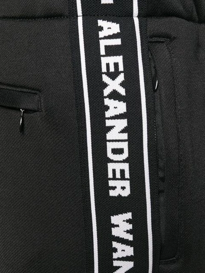 Shop Alexander Wang T Logo Stripe Track Pants In Black