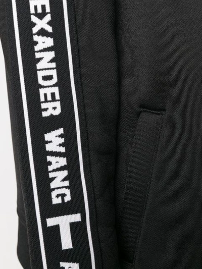 Shop Alexander Wang T Logo Stripe Sports Jacket In Black