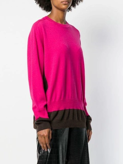 Shop Marni Colour-block Fitted Sweater In Pink