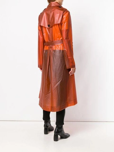 Shop Dorothee Schumacher Transparent Trench Coat In Orange