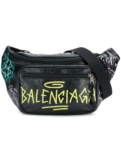 Shop Balenciaga Explorer Belt Bag - Black