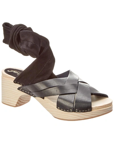 Shop Free People Emmy Wrap Leather Clog In Black