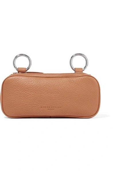 Shop Simon Miller Long Pop Textured-leather Pouch In Tan