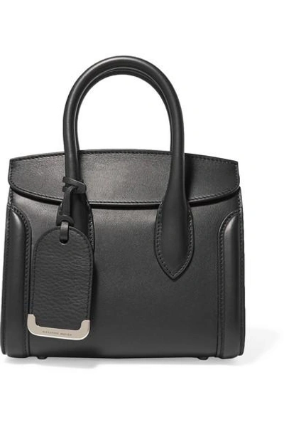 Shop Alexander Mcqueen Heroine Small Leather Tote In Black