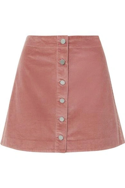 Shop Elizabeth And James Prewitt Cotton-corduroy Mini Skirt In Pink
