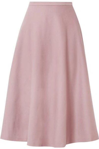 Shop Max Mara Cabras Camel Hair Midi Skirt In Pink