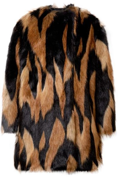 Shop Givenchy Oversized Faux Fur Coat In Black